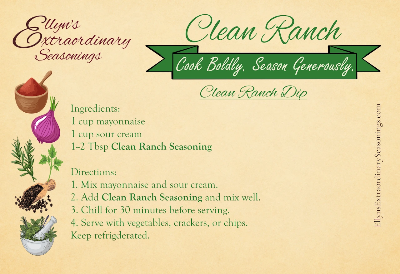Clean Ranch Dip — original recipe card