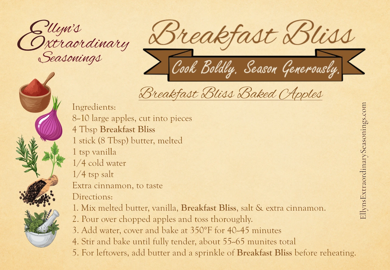 Breakfast Bliss Baked Apples — original recipe card