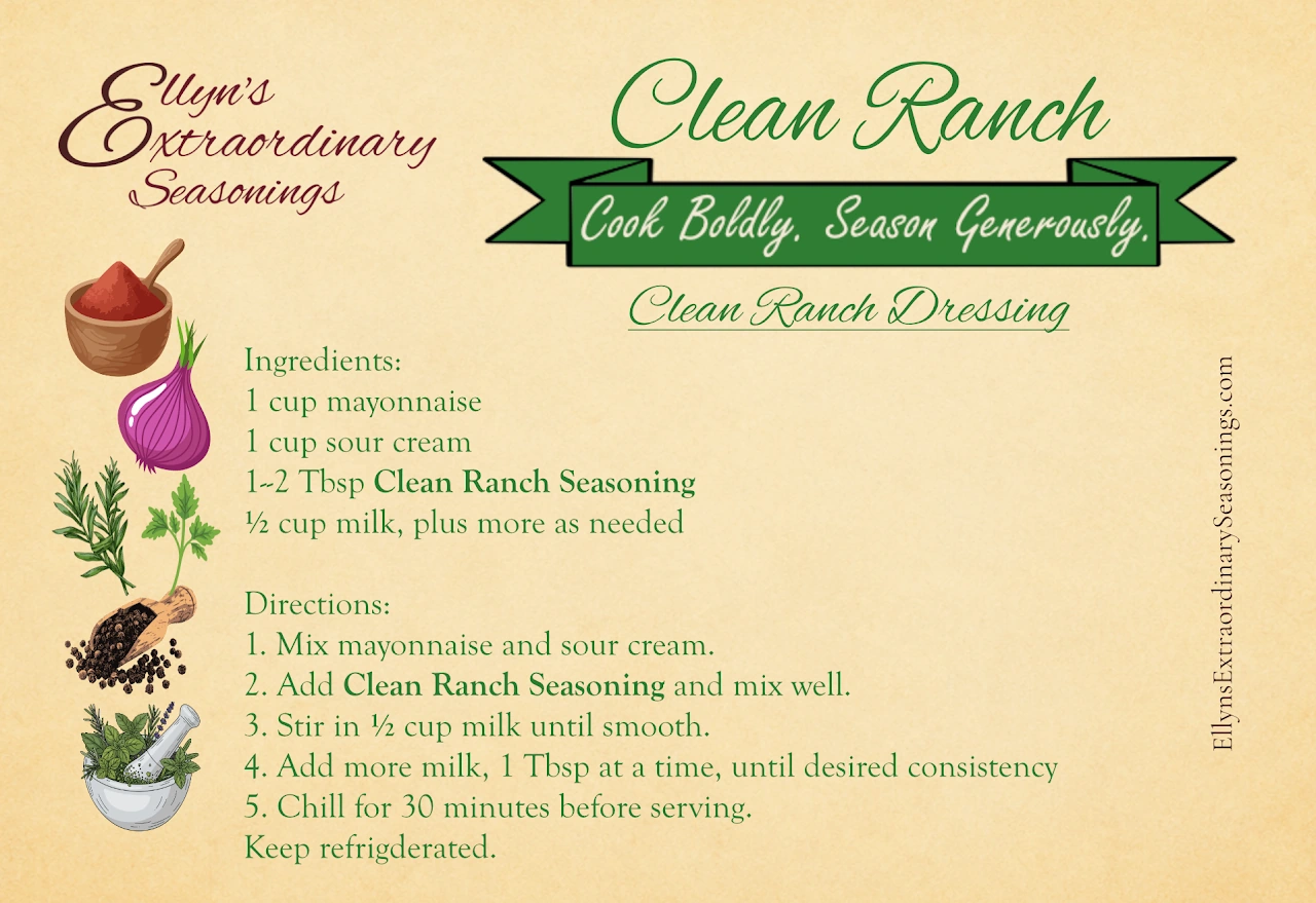 Clean Ranch Dressing — original recipe card
