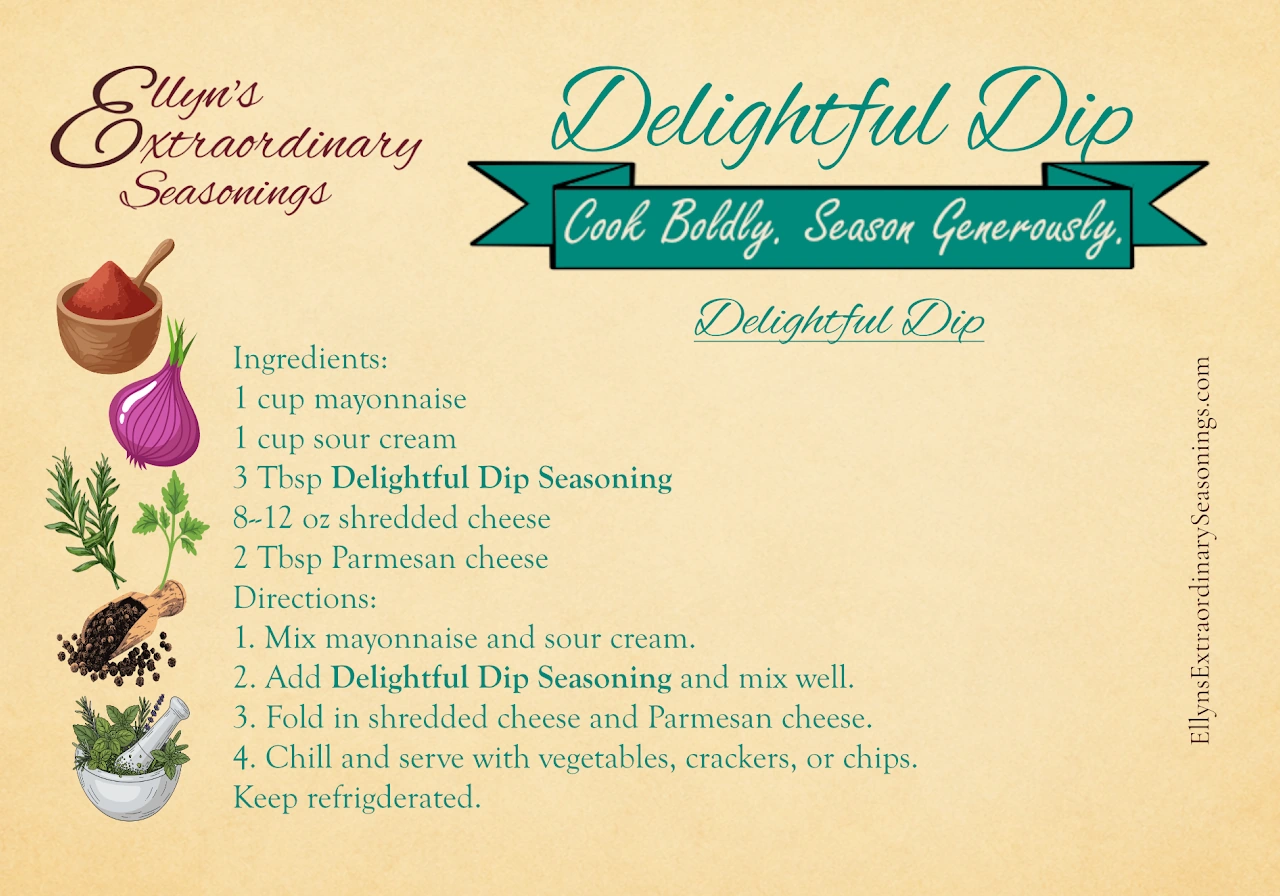 Delightful Dip — original recipe card